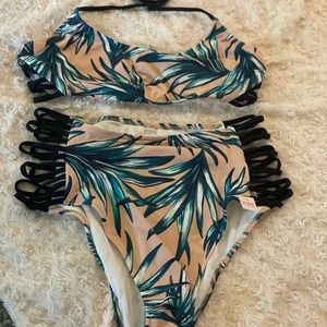 PINK high-waisted bikini